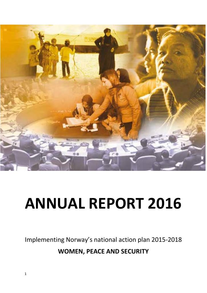 Forsiden av dokumentet Implementing Norway’s national action plan 2015-2018 - Women, Peace and Security