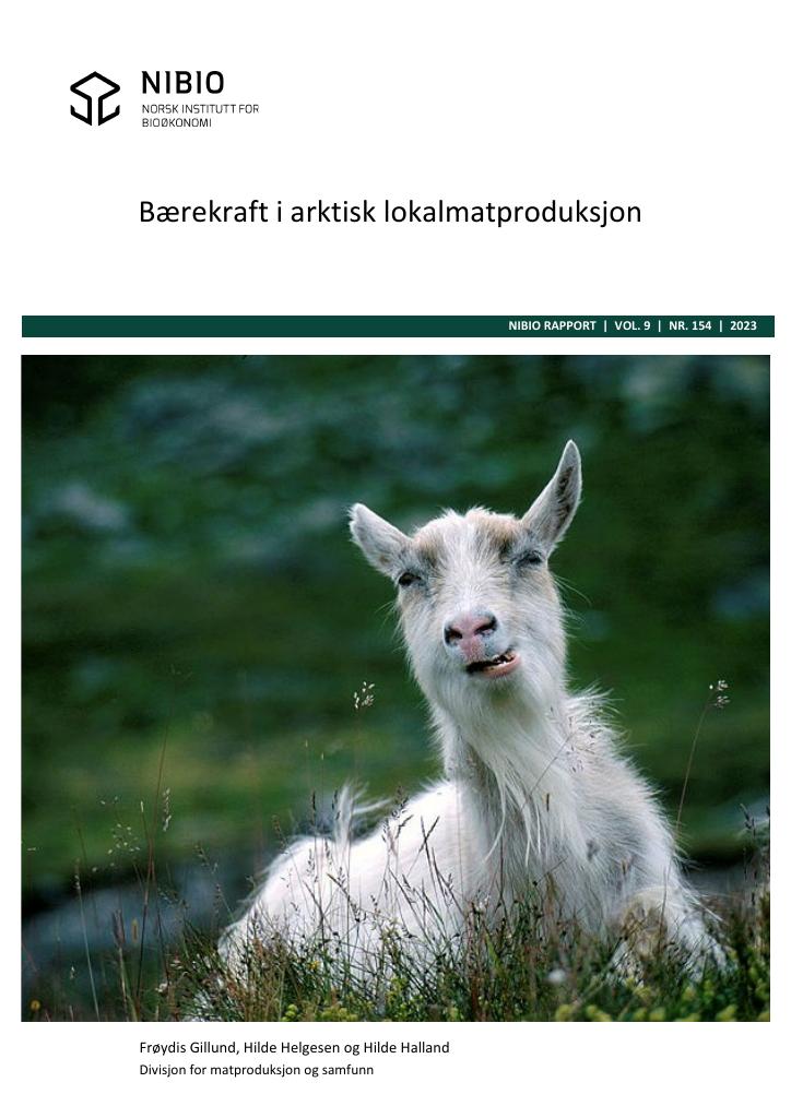 Forsiden av dokumentet Bærekraft i arktisk lokalmatproduksjon