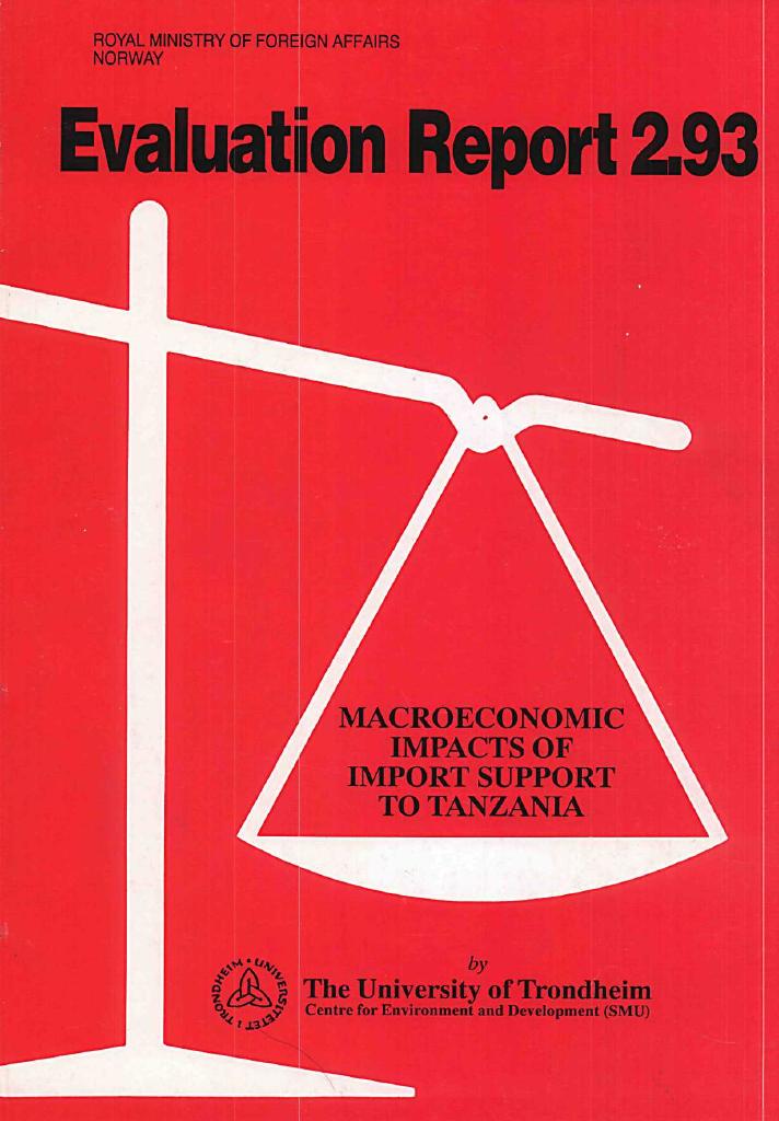 Forsiden av dokumentet Evaluation of macroeconomic impacts of import support to Tanzania