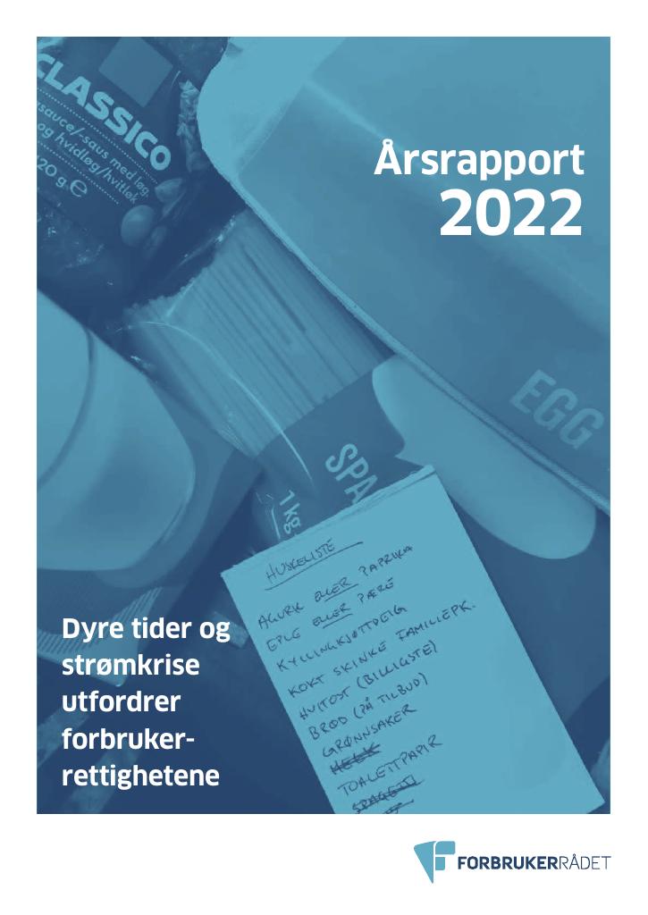 Forsiden av dokumentet Årsrapport Forbrukerrådet 2022