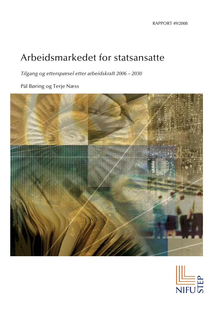 Forsiden av dokumentet Arbeidsmarkedet for statsansatte