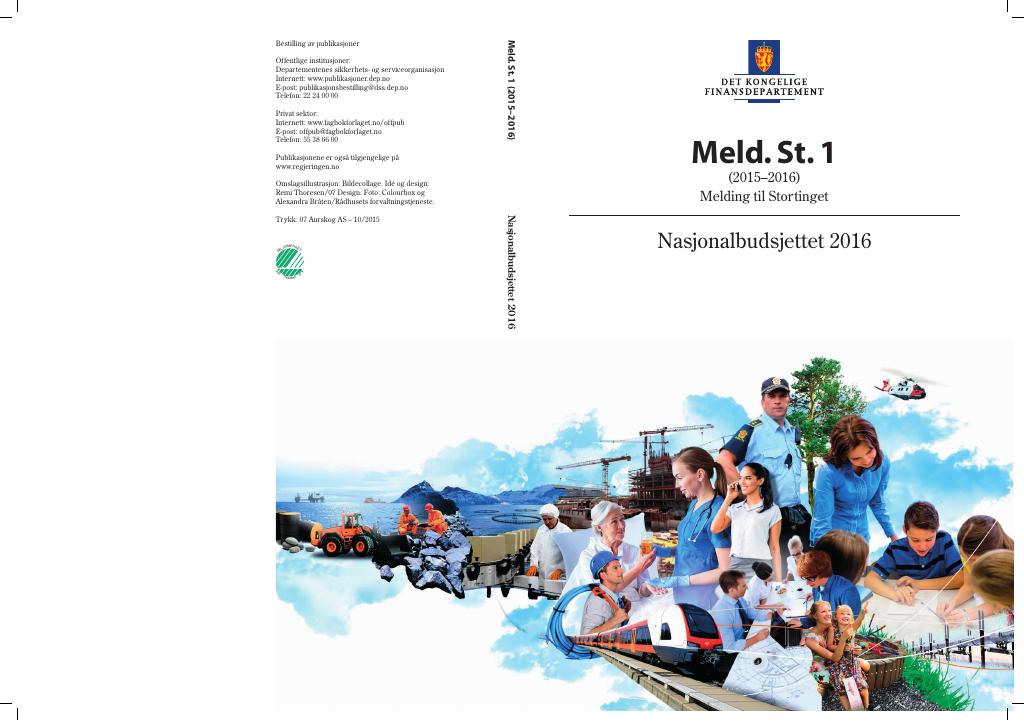 Forsiden av dokumentet Meld. St. 1 (2015–2016)