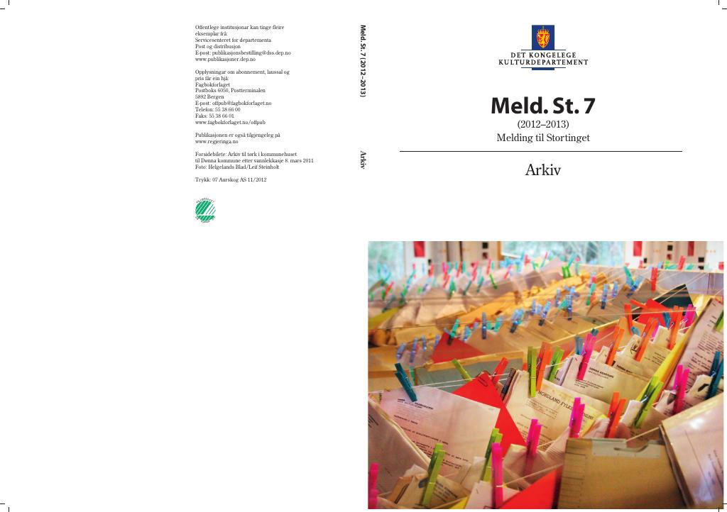 Forsiden av dokumentet Meld. St. 7 (2012–2013)