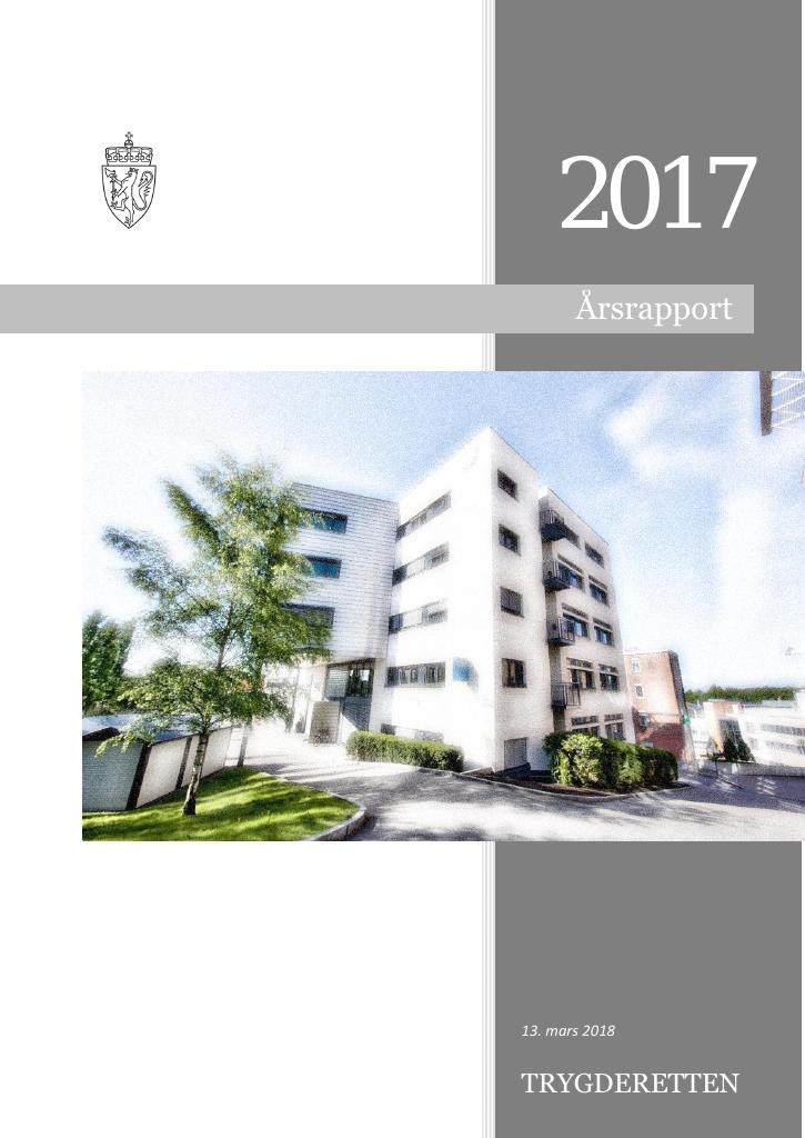 Forsiden av dokumentet Årsrapport Trygderetten 2017