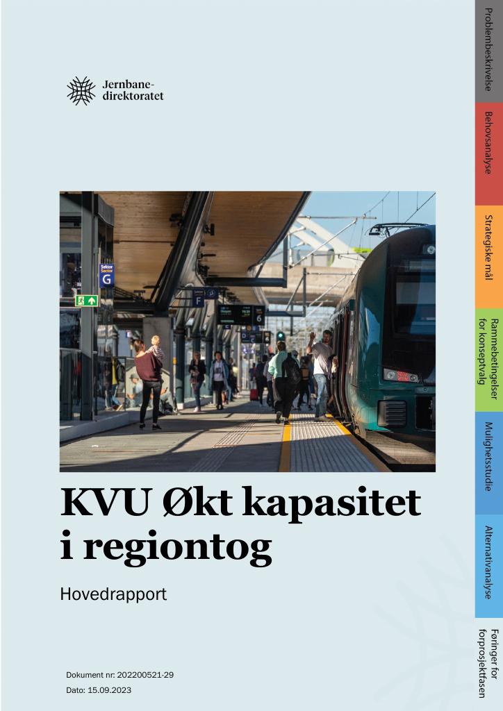 Forsiden av dokumentet KVU Økt kapasitet i regiontog