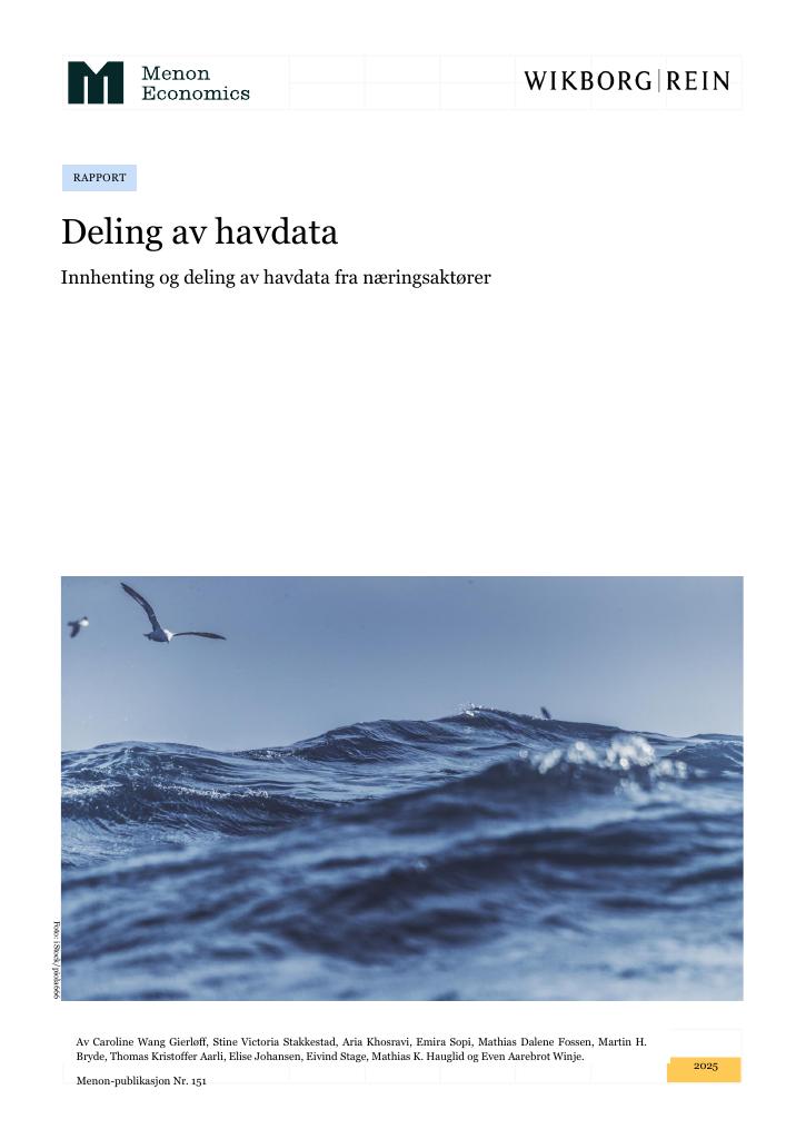 Forsiden av dokumentet Deling av havdata