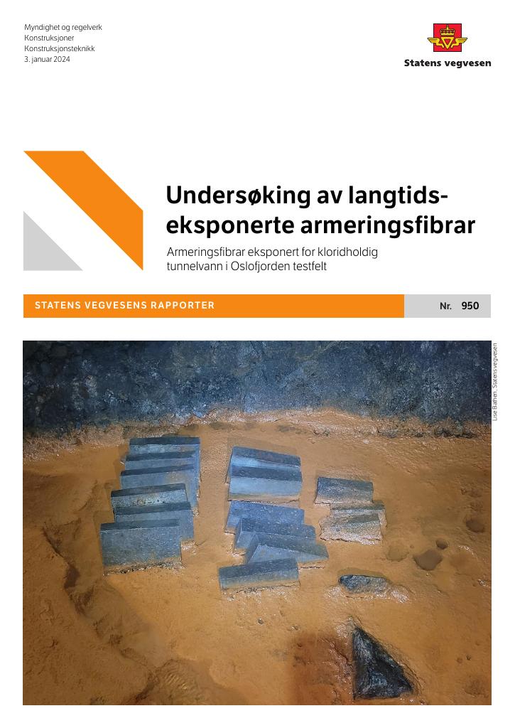 Forsiden av dokumentet Undersøking av langtidseksponerte armeringsfibrar