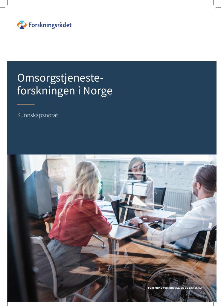 Forsiden av dokumentet Omsorgstjenesteforskningen i Norge