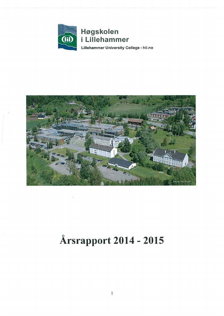 Forsiden av dokumentet Årsrapport Høgskolen i Lillehammer 2014