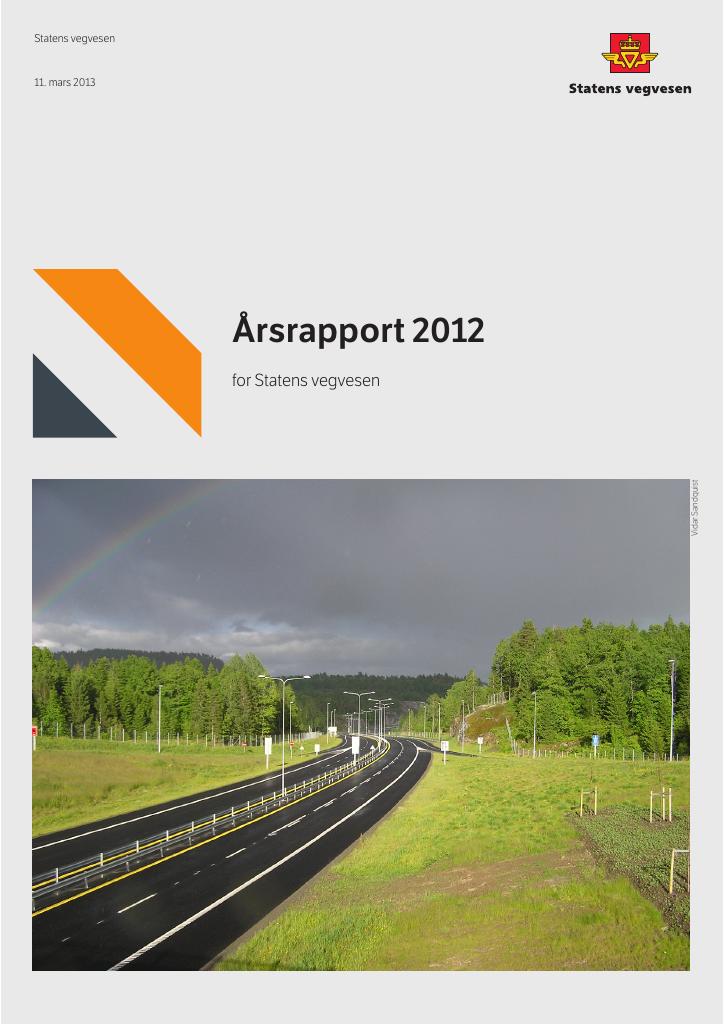 Forsiden av dokumentet Årsrapport Statens vegvesen 2012