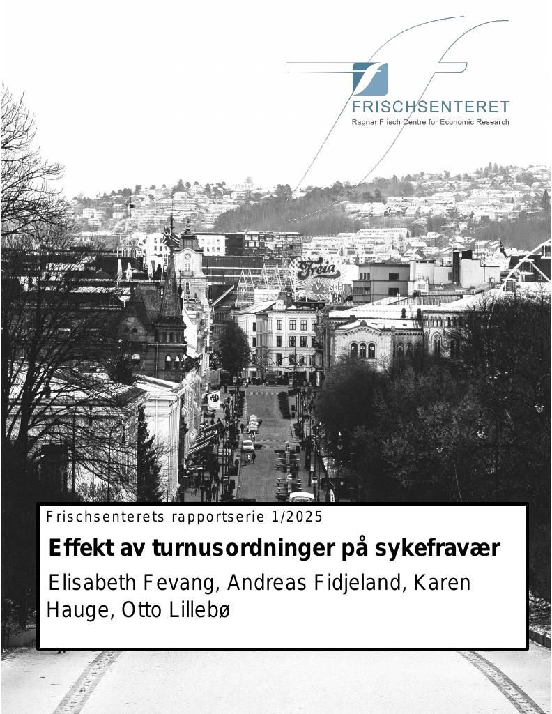 Forsiden av dokumentet Effekt av turnusordninger på sykefravær