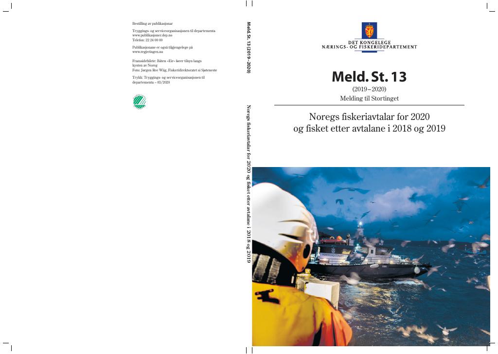 Forsiden av dokumentet Meld. St. 13 (2019–2020)