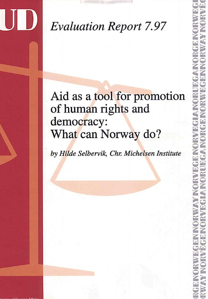 Forsiden av dokumentet Aid as a tool for promotion of human rights and democracy: What can Norway do?