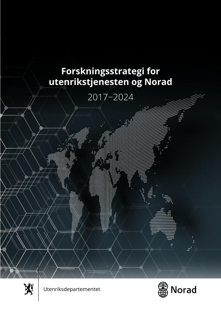 Forsiden av dokumentet Forskningsstrategi for utenrikstjenesten og Norad 2017-2024