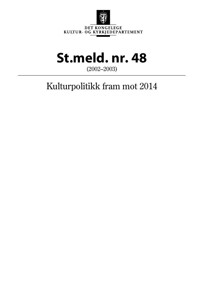 Forsiden av dokumentet St.meld. nr. 48 (2002-2003)