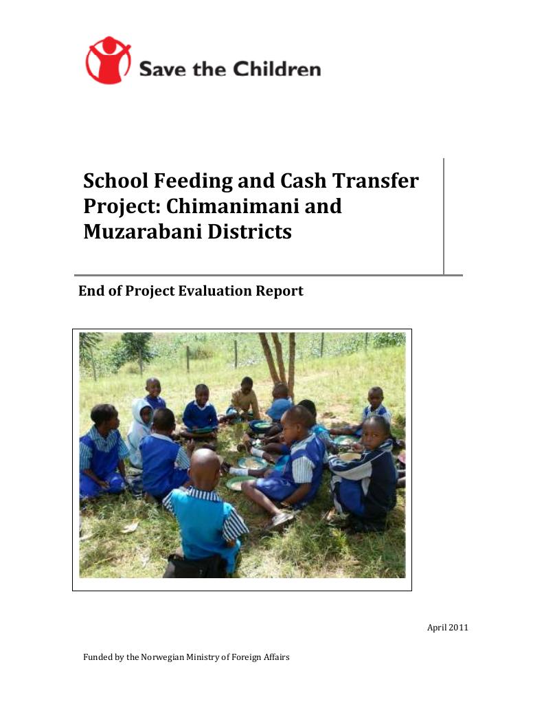 Forsiden av dokumentet School Feeding and Cash Transfer Project: Chimanimani and Muzarabani Districts