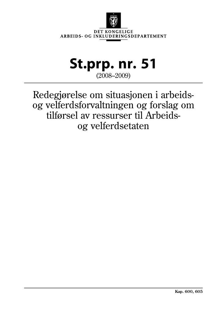 Forsiden av dokumentet St.prp. nr. 51 (2008-2009)