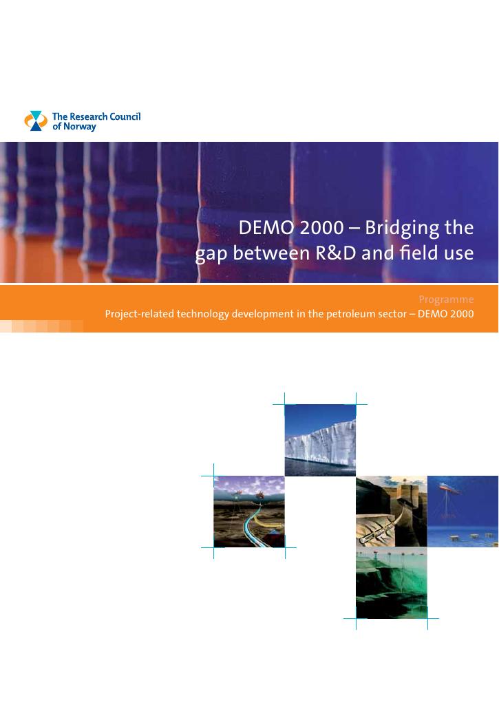 Forsiden av dokumentet Demo 2000 - Bridging the gap between R&D and field use