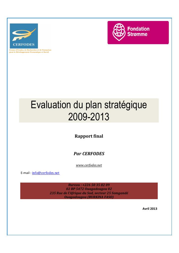 Forsiden av dokumentet External evaluation of West Africa strategic plan 2009-2013