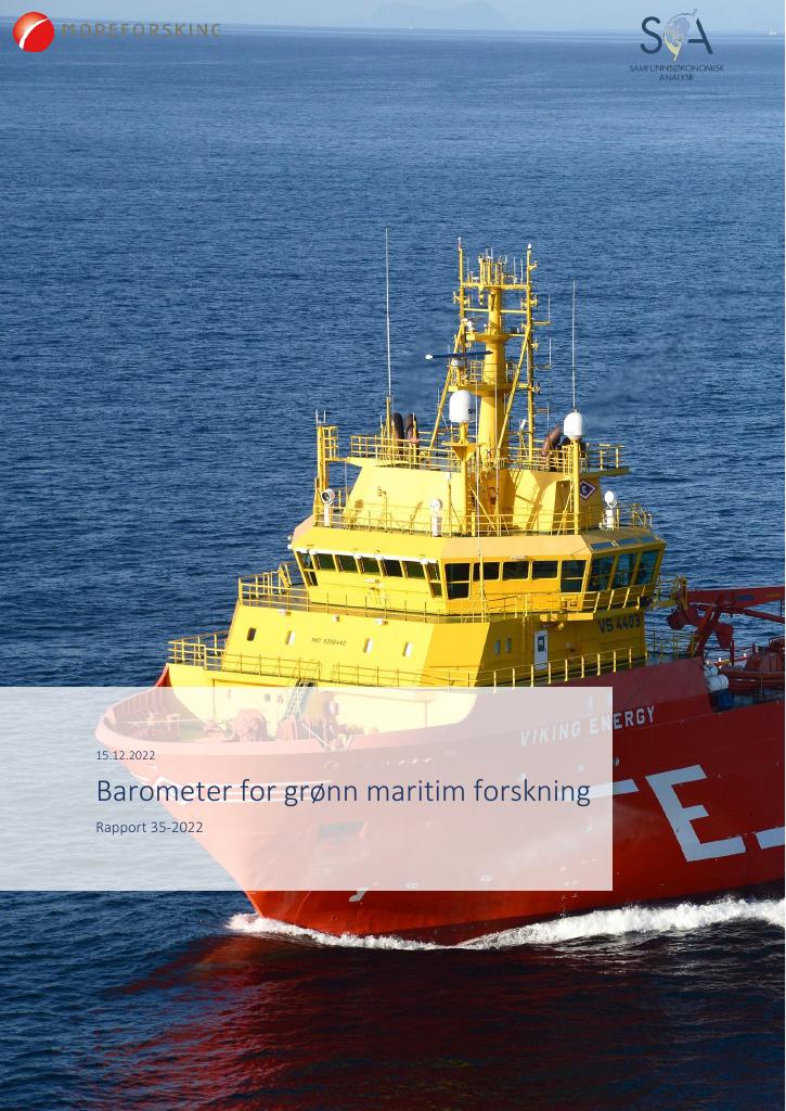 Forsiden av dokumentet Barometer for grønn maritim forskning
