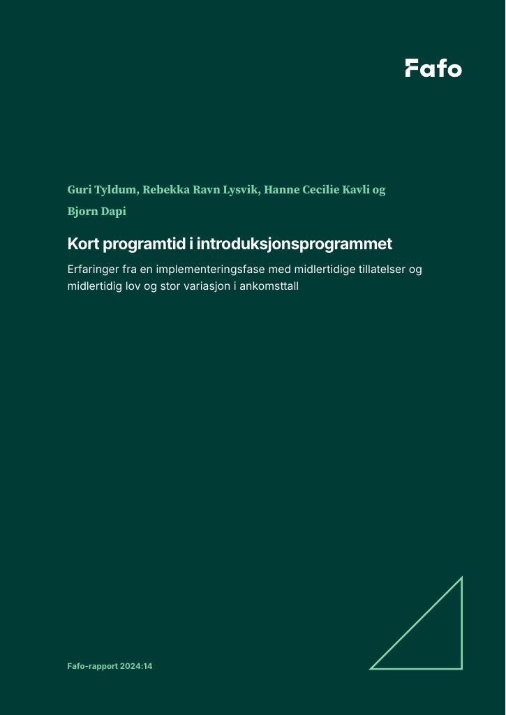 Forsiden av dokumentet Kort programtid i introduksjonsprogrammet