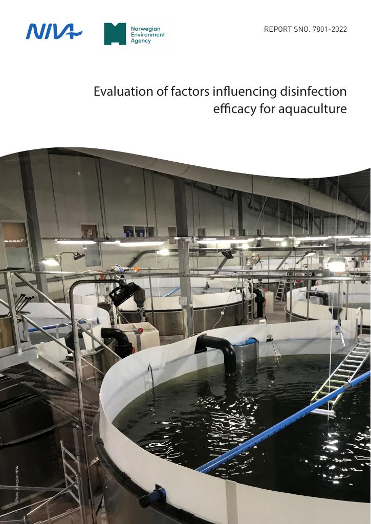 Forsiden av dokumentet Evaluation of factors influencing disinfection efficacy for aquaculture