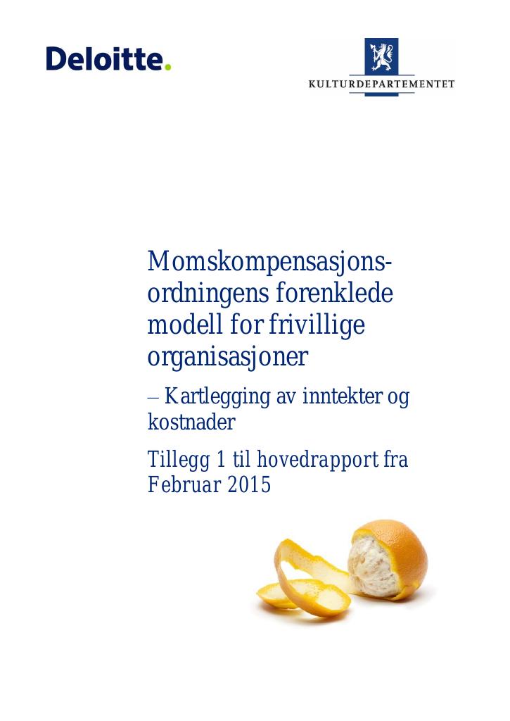 Tilleggsrapport: Momskompensasjonsordningens Forenklede Modell For ...