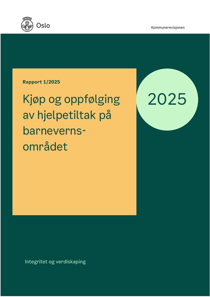Forsiden av dokumentet Kjøp og oppfølging av hjelpetiltak på barnevernsområdet