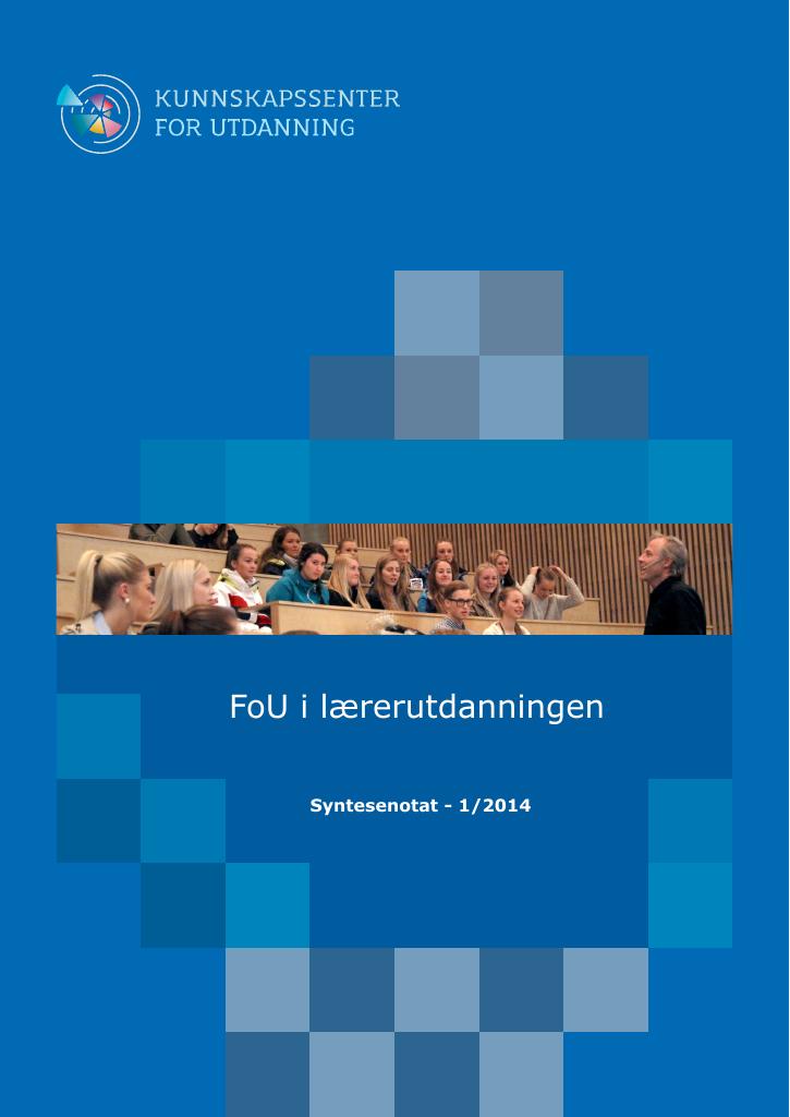 Forsiden av dokumentet FoU i lærerutdanningen