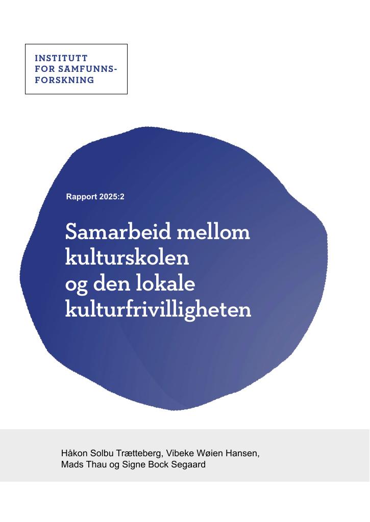 Forsiden av dokumentet Samarbeid mellom kulturskolen og den lokale kulturfrivilligheten