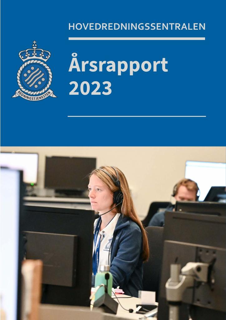 Forsiden av dokumentet Årsrapport Hovedredningssentralen 2023