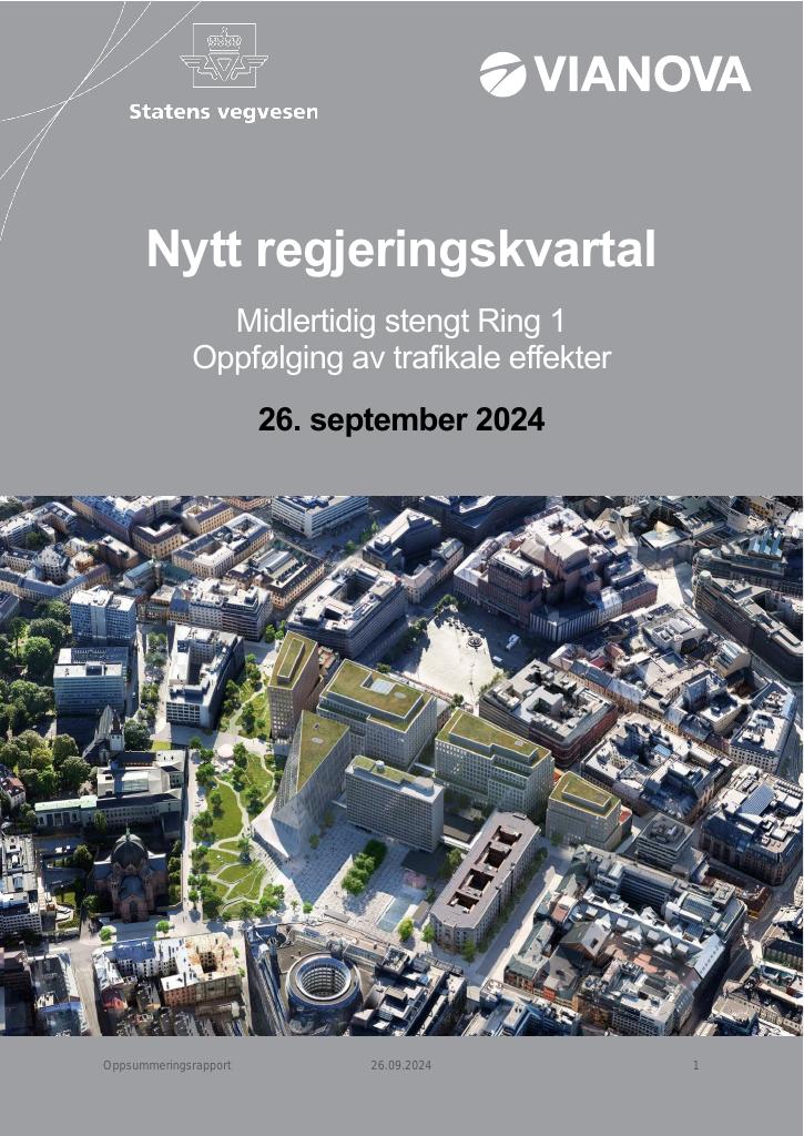 Forsiden av dokumentet Redusert biltrafikk og økt kollektivbruk etter Ring 1-stenging