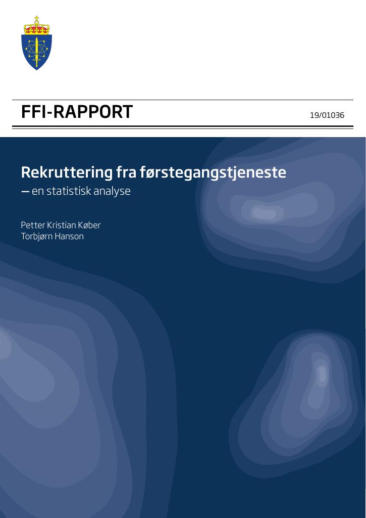 Forsiden av dokumentet Rekruttering fra førstegangstjeneste : en statistisk analyse