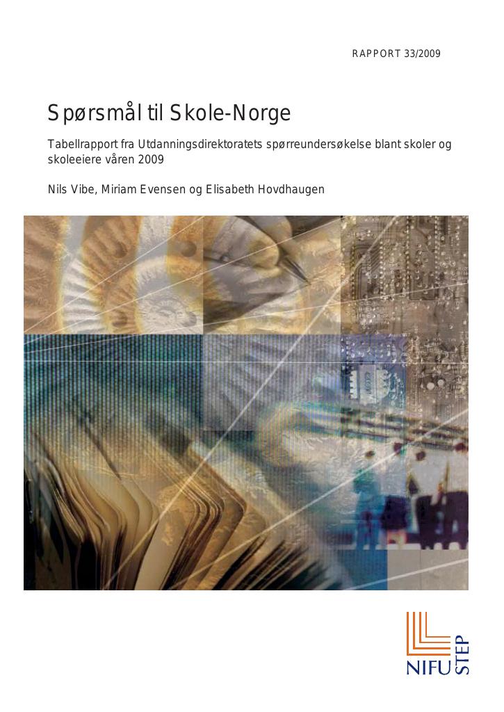 Forsiden av dokumentet Spørsmål til Skole-Norge