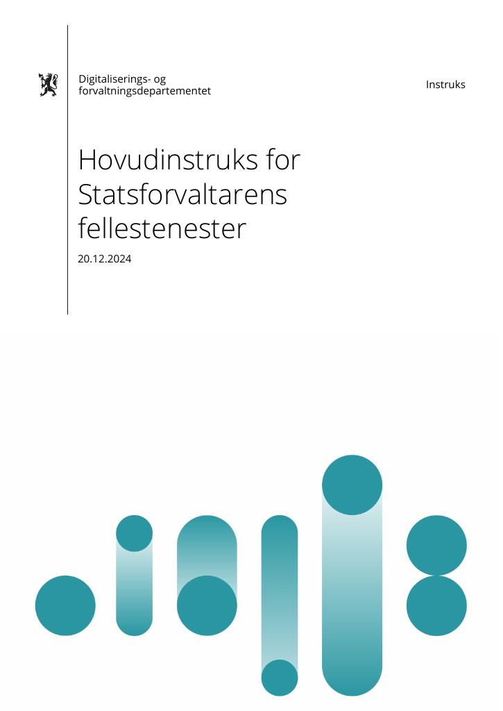 Forsiden av dokumentet Hovudinstruks for Statsforvaltarens fellestenester