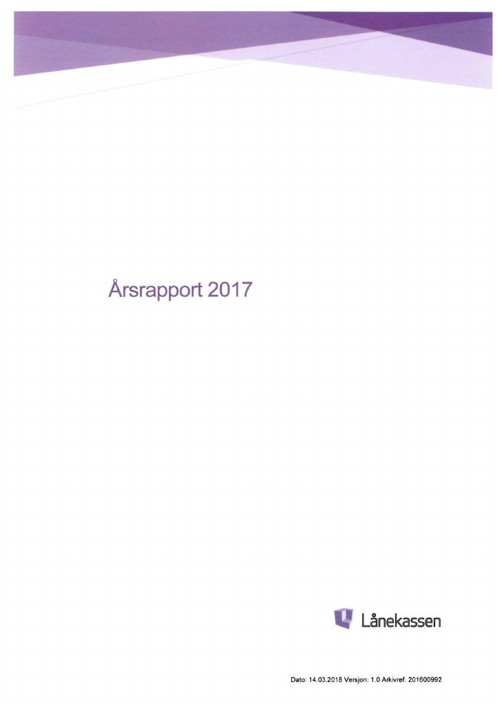 Forsiden av dokumentet Årsrapport Lånekassen 2017