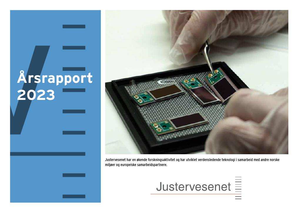 Forsiden av dokumentet Årsrapport Justervesenet 2023
