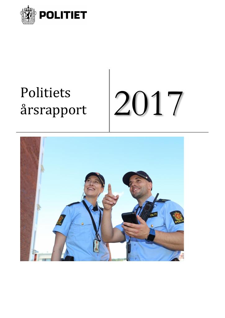 Forsiden av dokumentet Årsrapport Politiet 2017