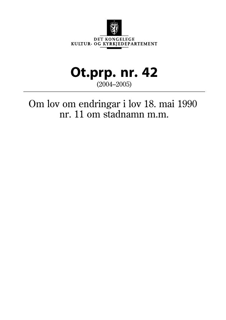 Forsiden av dokumentet Ot.prp. nr. 42 (2004-2005)