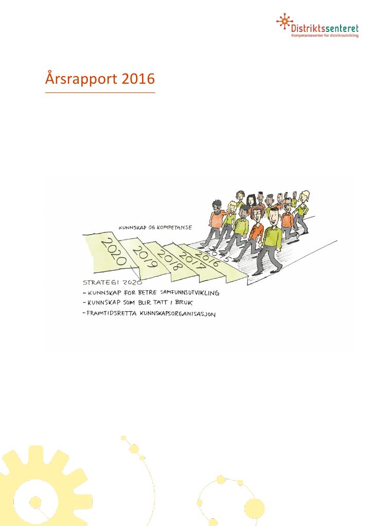 Forsiden av dokumentet Årsrapport Distriktssenteret 2016