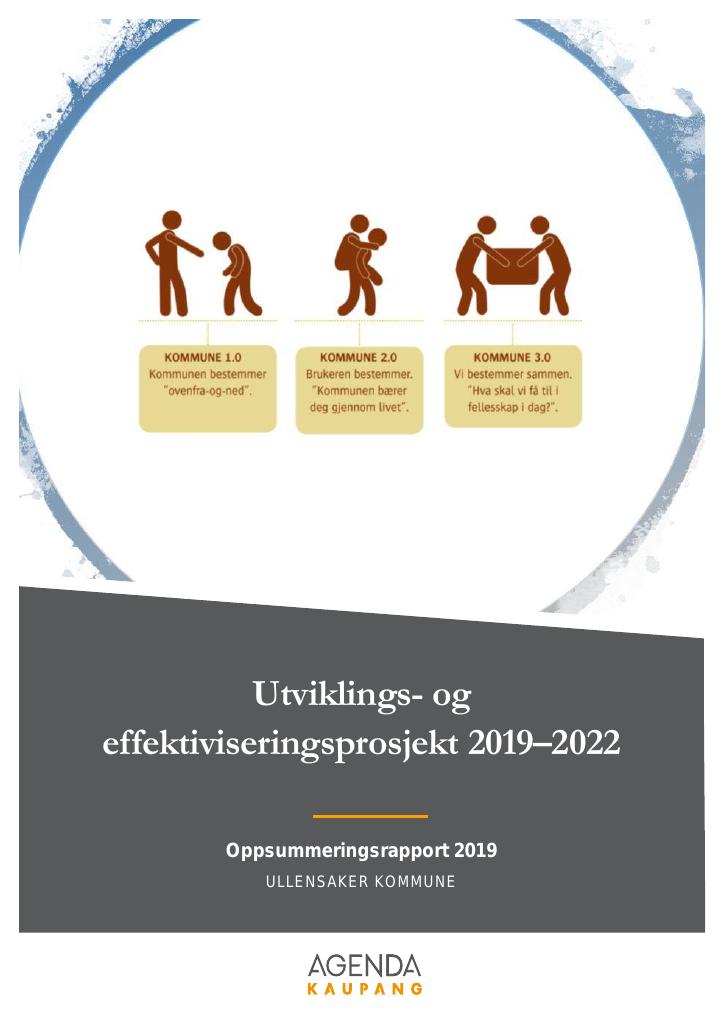Forsiden av dokumentet Utviklings- og effektiviseringsprosjekt 2019–2022