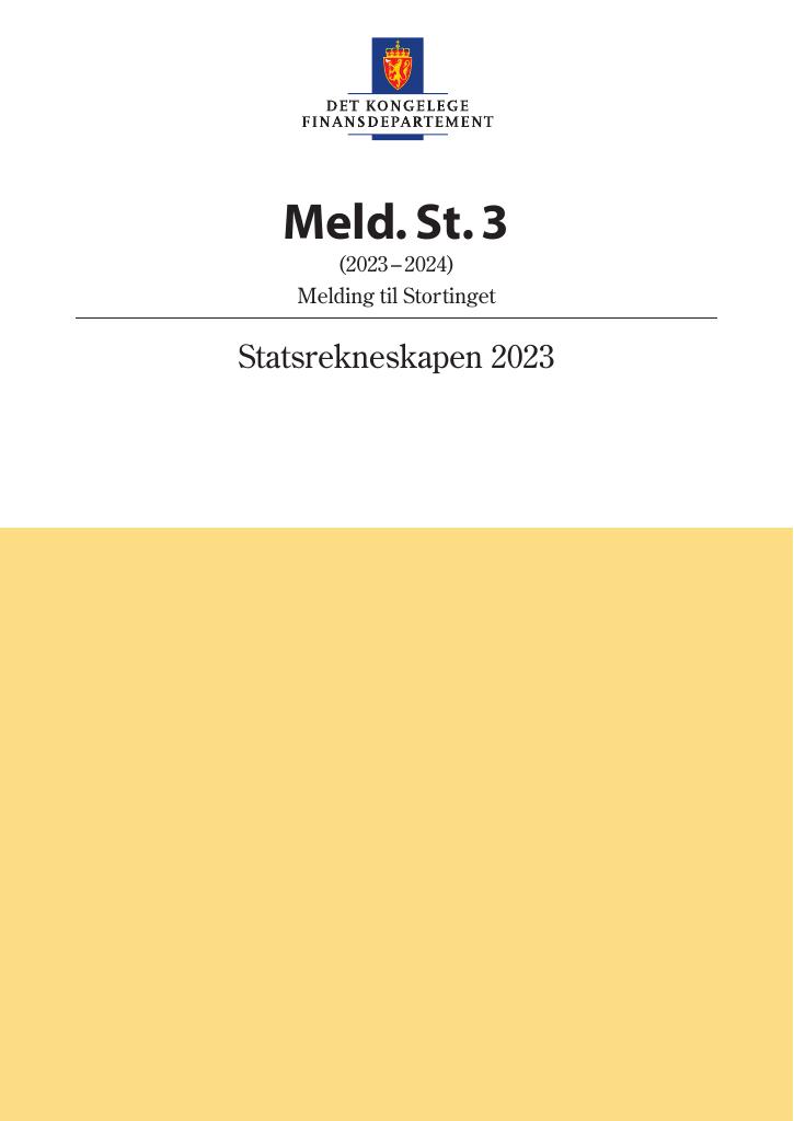 Forsiden av dokumentet Meld. St. 3 (2023–2024)