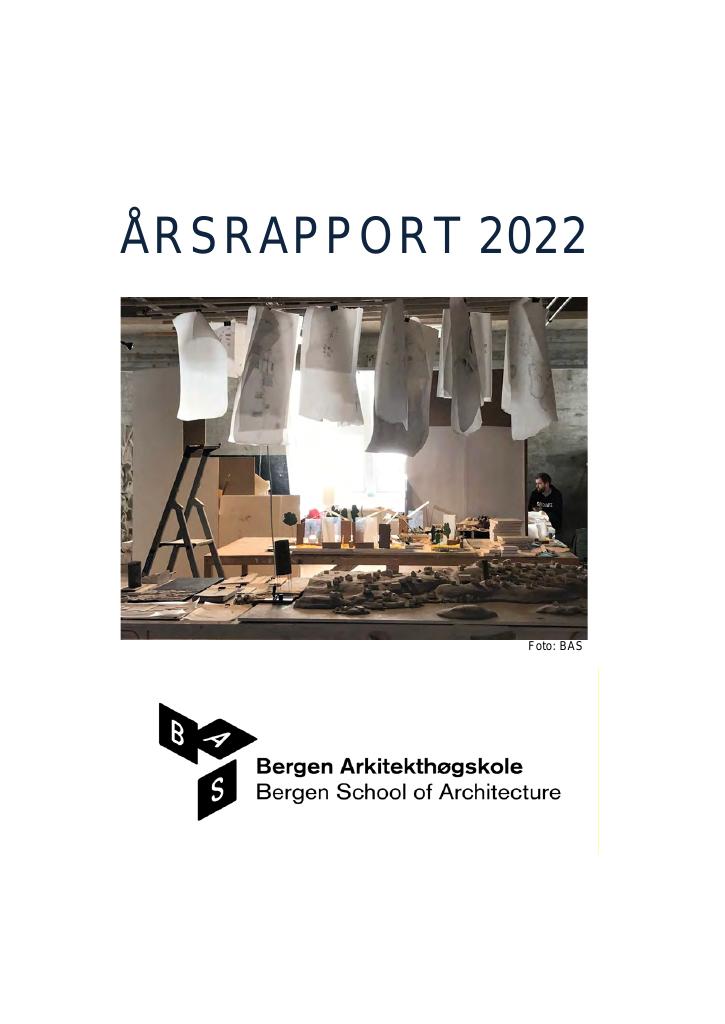 Forsiden av dokumentet Årsrapport Bergen Arkitekthøgskole 2022