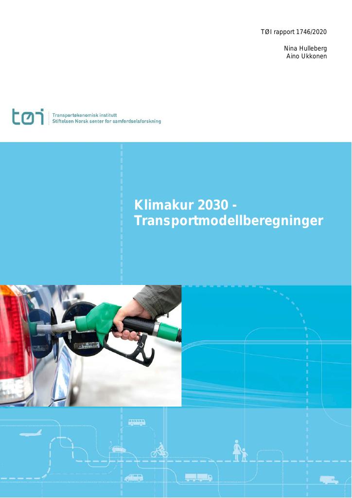 Forsiden av dokumentet Klimakur 2030 - Transportmodellberegninger