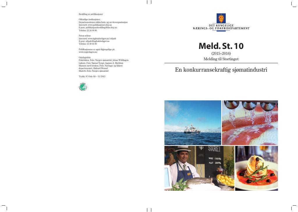 Forsiden av dokumentet Meld. St. 10 (2015–2016)