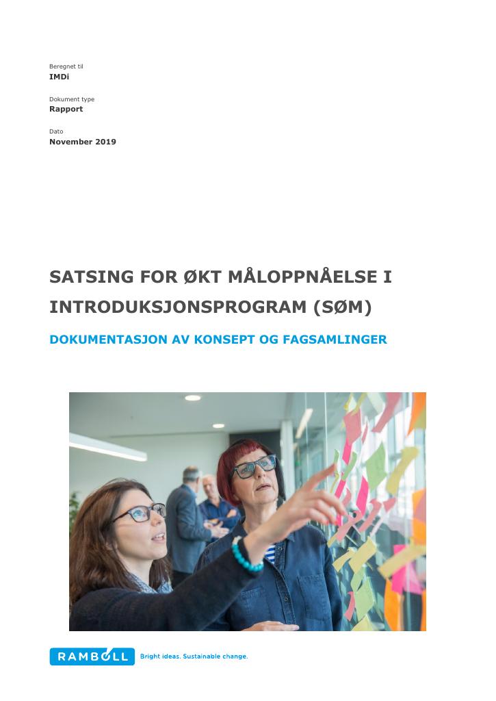 Forsiden av dokumentet Satsing for økt måloppnåelse i introduksjonsprogram