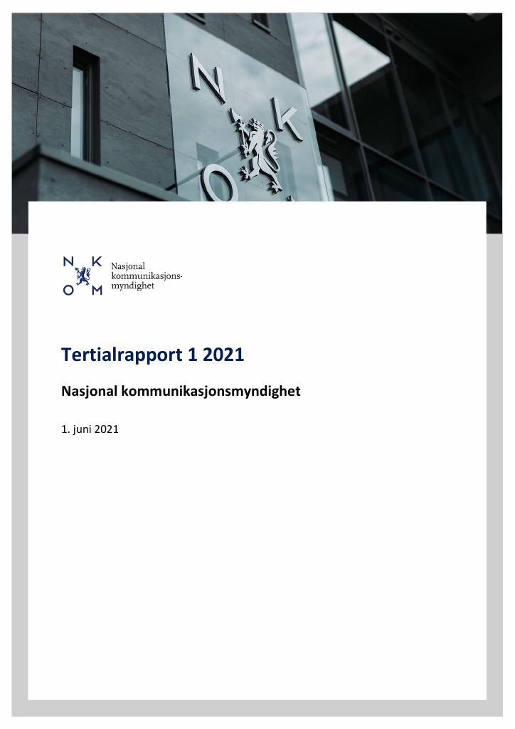 Forsiden av dokumentet Tertialrapport 1/2021