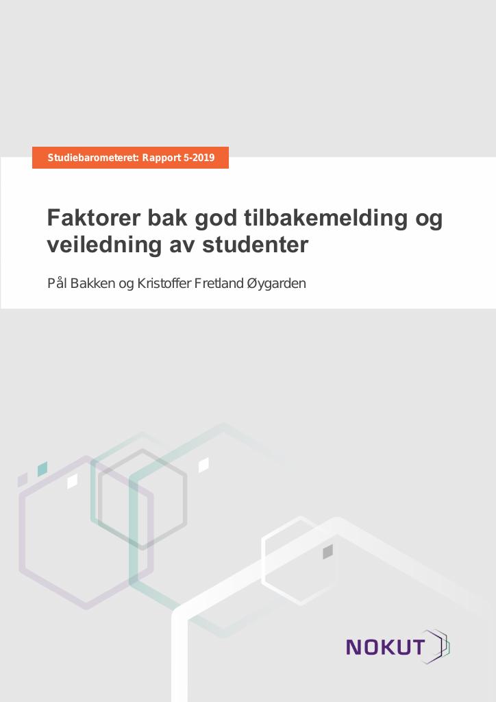 Forsiden av dokumentet Faktorer bak god tilbakemelding og veiledning av studenter