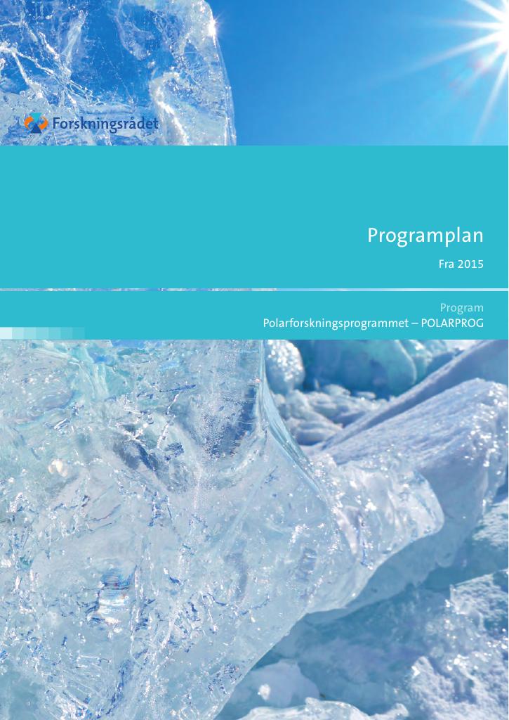 Forsiden av dokumentet Programplan. Fra 2015