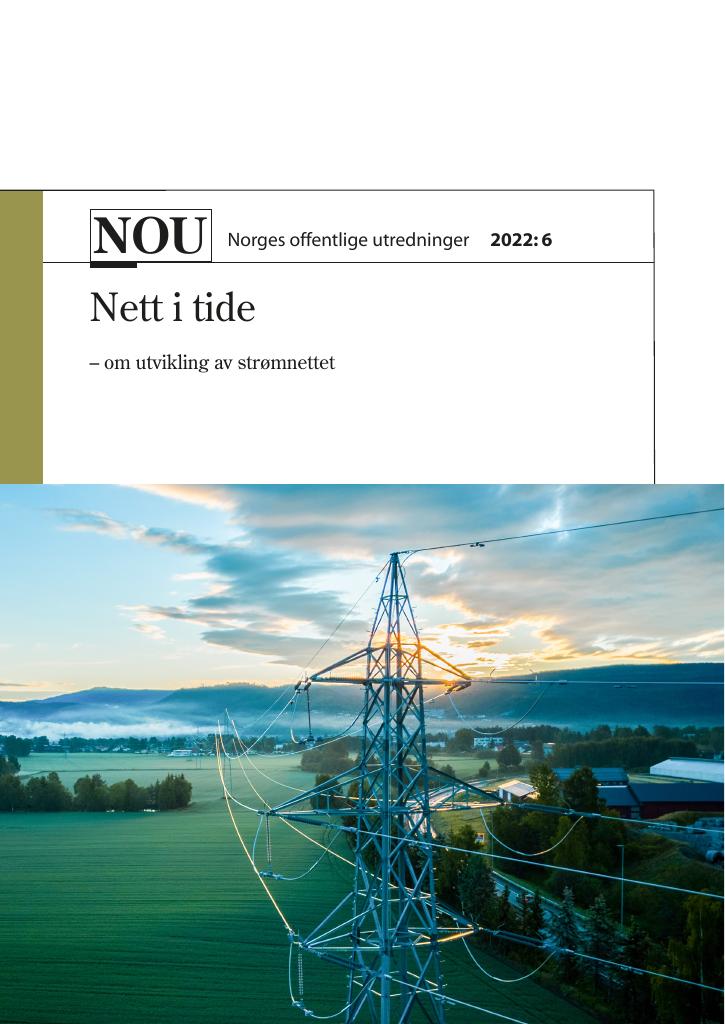 Forsiden av dokumentet NOU 2022: 6 - Nett i tide